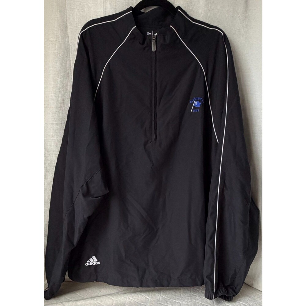 Adidas Columbia 1898 ClimaShell Windbreaker Mens 2XL Black 1/4 Zip Pullover